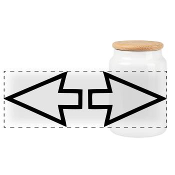 Arrows - Panoramic Cookie Jar with Wooden Lid - white - Front