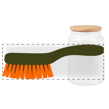 Pilzbürste Werkzeug Sammler - Panorama Keksdose mit Holzdeckel - Weiß - Vorne