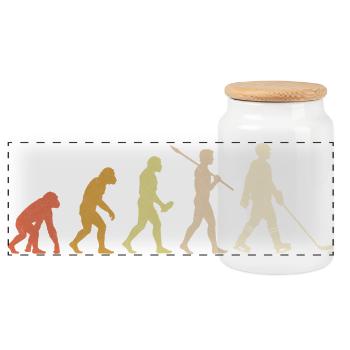 Hockey Evolution : Cadeau drôle de joueur de hockey - Boîte à biscuits avec couvercle en bois - blanc - Devant