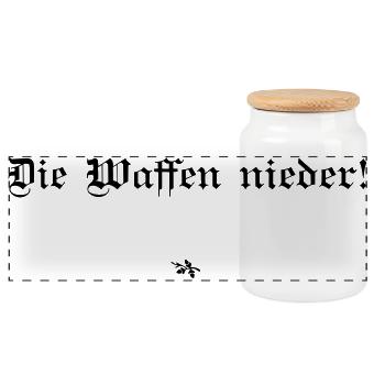 Bertha von Suttner - Die Waffen nieder! - Panorama Keksdose mit Holzdeckel - Weiß - Vorne