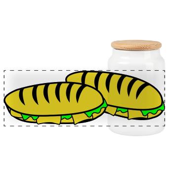 Sandwich Slipper Motiv - Panorama Keksdose mit Holzdeckel - Weiß - Vorne