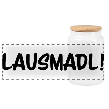 Lausmadl - Panorama Keksdose mit Holzdeckel - Weiß - Vorne