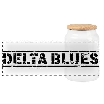 Delta Blues - Panoramic Cookie Jar with Wooden Lid - white - Front