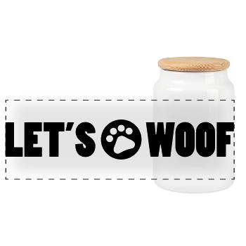 Woof - Panoramic Cookie Jar with Wooden Lid - white - Front