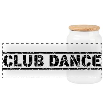 Club Dance - Panorama Keksdose mit Holzdeckel - Weiß - Vorne
