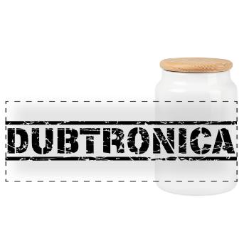 Dubtronica - Boîte à biscuits avec couvercle en bois - blanc - Devant