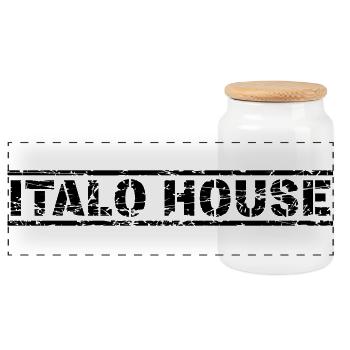 Italo House - Panorama Keksdose mit Holzdeckel - Weiß - Vorne