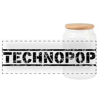 Technopop - Panorama Keksdose mit Holzdeckel - Weiß - Vorne