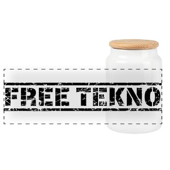 Free Tekno - Panorama Keksdose mit Holzdeckel - Weiß - Vorne