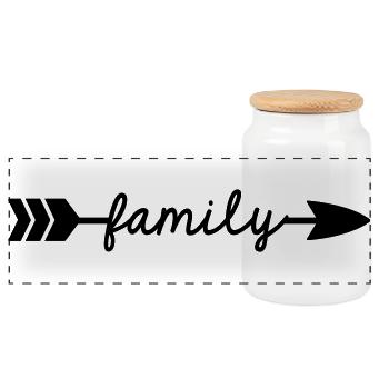 Family - Panoramic Cookie Jar with Wooden Lid - white - Front
