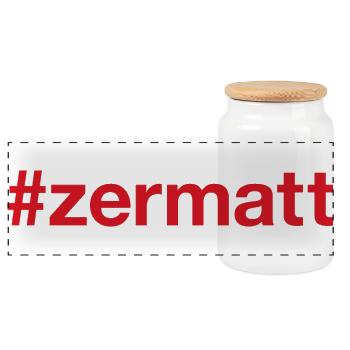 ZERMATT Switzerland Schweiz - Panorama Keksdose mit Holzdeckel - Weiß - Vorne