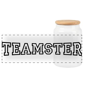 Teamster - Panorama Keksdose mit Holzdeckel - Weiß - Vorne