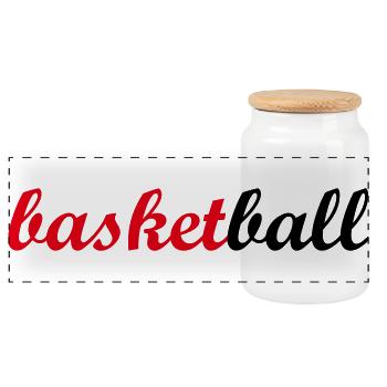 Life is basketball – urban sport, passion, energy - Panoramic Cookie Jar with Wooden Lid - white - Front