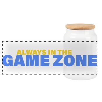 GAME ZONE - Panorama Keksdose mit Holzdeckel - Weiß - Vorne