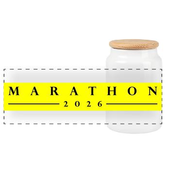 Marathon 2026 - Panoramic Cookie Jar with Wooden Lid - white - Front