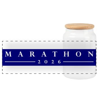 Marathon 2026 - Boîte à biscuits avec couvercle en bois - blanc - Devant