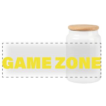 GAME ZONE - Panorama Keksdose mit Holzdeckel - Weiß - Vorne