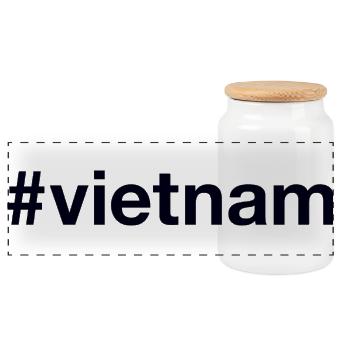 Vietnam Hashtag - Boîte à biscuits avec couvercle en bois - blanc - Devant