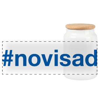 Hashtag Serbien de Novi Sad Serbie - Boîte à biscuits avec couvercle en bois - blanc - Devant