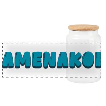 amenakoi - Panorama Keksdose mit Holzdeckel - Weiß - Vorne