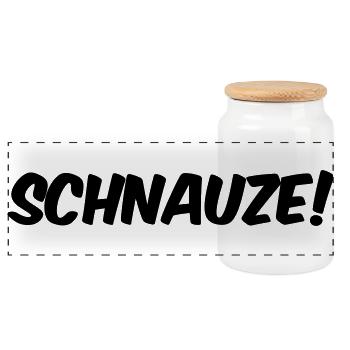 Schnauze! - Panorama Keksdose mit Holzdeckel - Weiß - Vorne