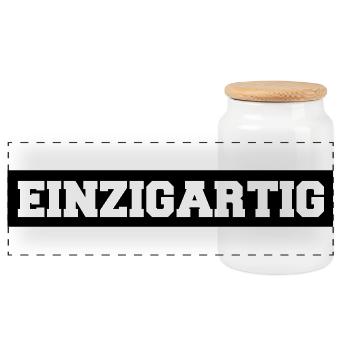 einzigartig - Panorama Keksdose mit Holzdeckel - Weiß - Vorne