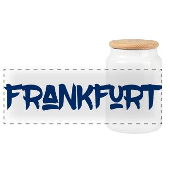 Frankfurt - Main - Hessen - Römer - Höchst - Panorama Keksdose mit Holzdeckel - Weiß - Vorne