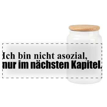 Nächstes Kapitel - Panorama Keksdose mit Holzdeckel - Weiß - Vorne