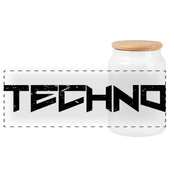 Techno - Panorama Keksdose mit Holzdeckel - Weiß - Vorne