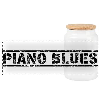 Piano Blues - Panoramic Cookie Jar with Wooden Lid - white - Front
