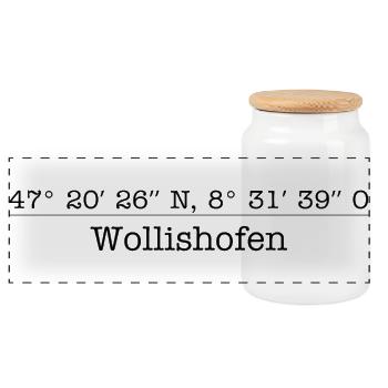 Coordinates Wollishofen Kreis 2 in Zürich - Panoramic Cookie Jar with Wooden Lid - white - Front