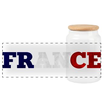 France - Boîte à biscuits avec couvercle en bois - blanc - Devant