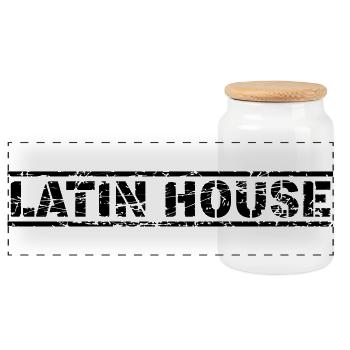 Latin House - Panorama Keksdose mit Holzdeckel - Weiß - Vorne