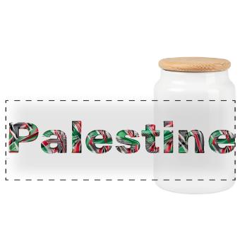 Palestine colorée - Boîte à biscuits avec couvercle en bois - blanc - Devant