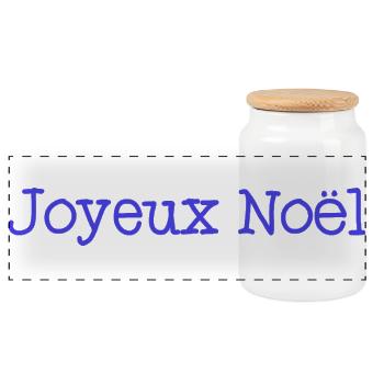 NOËL. JOYEUX NOËL. MERRY CHRISTMAS. NOUVEL AN - Boîte à biscuits avec couvercle en bois - blanc - Devant