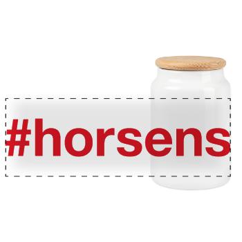 HORSENS Denmark Dänemark - Panorama Keksdose mit Holzdeckel - Weiß - Vorne