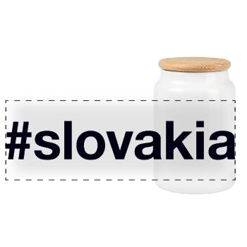 SLOVAKIA Hashtag Slowakei - Panorama Keksdose mit Holzdeckel - Weiß - Vorne