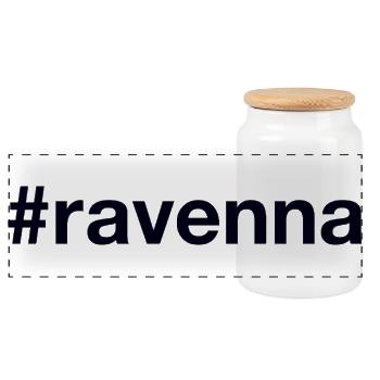 RAVENNA Hashtag - Panoramic Cookie Jar with Wooden Lid - white - Front