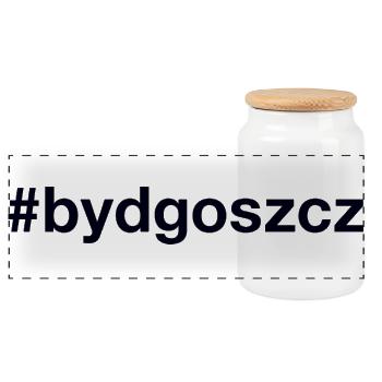 Bydgoszcz Polska Poland - Panoramic Cookie Jar with Wooden Lid - white - Front