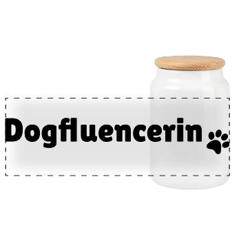 Dogfluencerin - Panorama Keksdose mit Holzdeckel - Weiß - Vorne