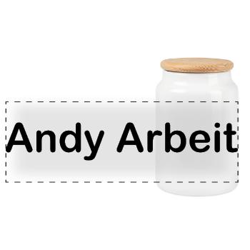 Andy Arbeit - Panorama Keksdose mit Holzdeckel - Weiß - Vorne