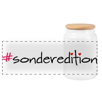 Édition spéciale Hashtag Slogan Shirt - Boîte à biscuits avec couvercle en bois - blanc - Devant