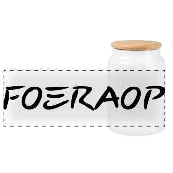Foeraop - Antwerpener Dialekt - Panorama Keksdose mit Holzdeckel - Weiß - Vorne