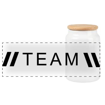 Style Team - Panoramic Cookie Jar with Wooden Lid - white - Front