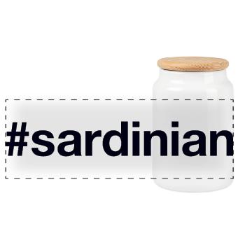 SARDINIAN Hashtag Sardinia Italy Italy - Panoramic Cookie Jar with Wooden Lid - white - Front
