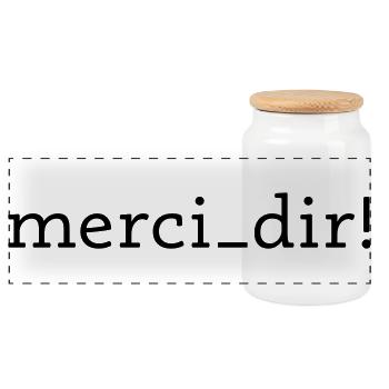 Thank you! - Panoramic Cookie Jar with Wooden Lid - white - Front