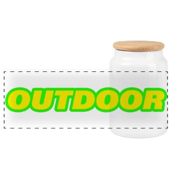 OUTDOOR - Panoramic Cookie Jar with Wooden Lid - white - Front