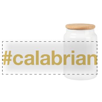 Calabrian Kalabrien Italy Italien - Panorama Keksdose mit Holzdeckel - Weiß - Vorne