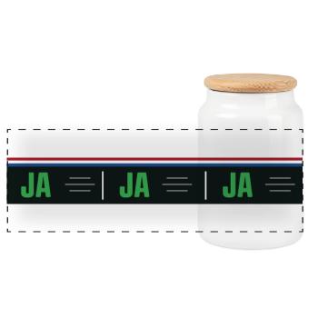 Brievenbus sticker Ja Ja  - Boîte à biscuits avec couvercle en bois - blanc - Devant