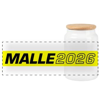Malle 2026 - Boîte à biscuits avec couvercle en bois - blanc - Devant